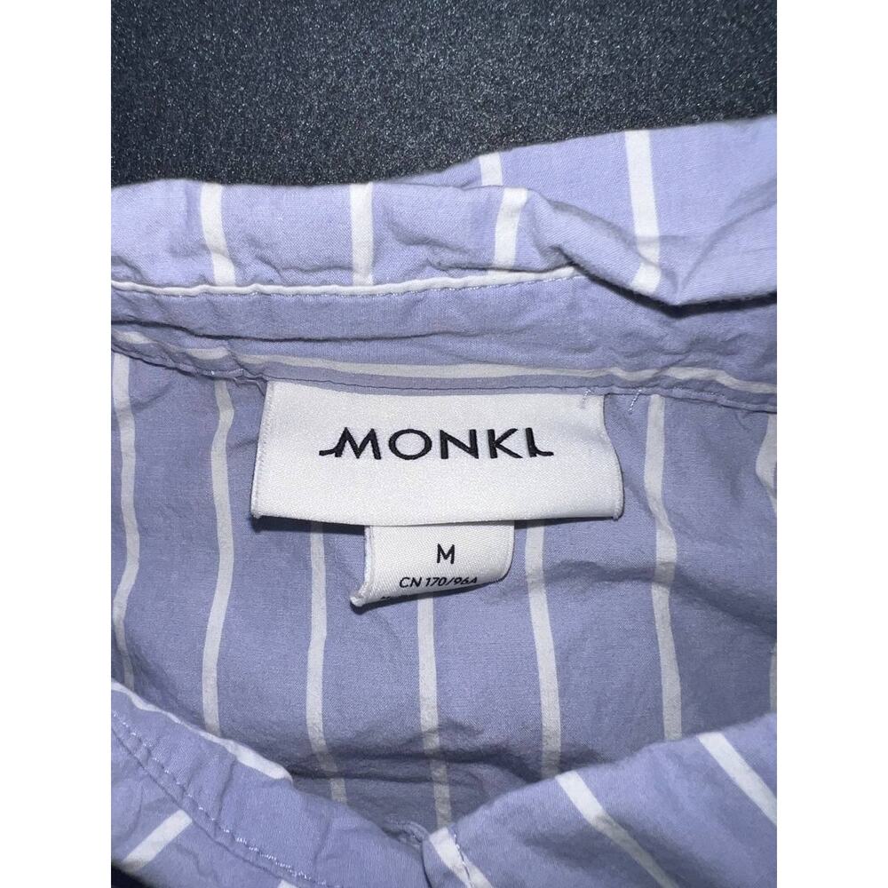 Monkl Blouse in White Blue Crop Womens Crop Blouse Medium A009099 - Picture 6 of 9